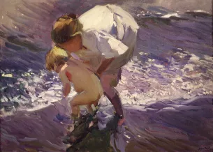 Tableau enfants sur la plage Sorolla