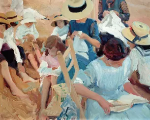 Tableau Sur la plage de Zarautz Sorolla