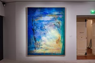 Tableau bleu in situ exposition Zao Wou Ki Caumont