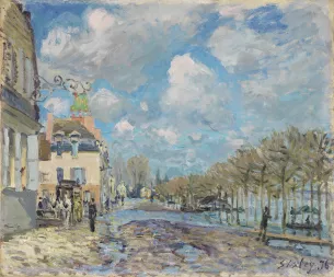 Tableau Sisley paysage inondation