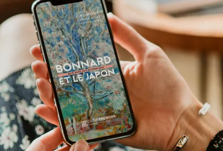 Mockup application mobile Bonnard et le Japon Hôtel de Caumont